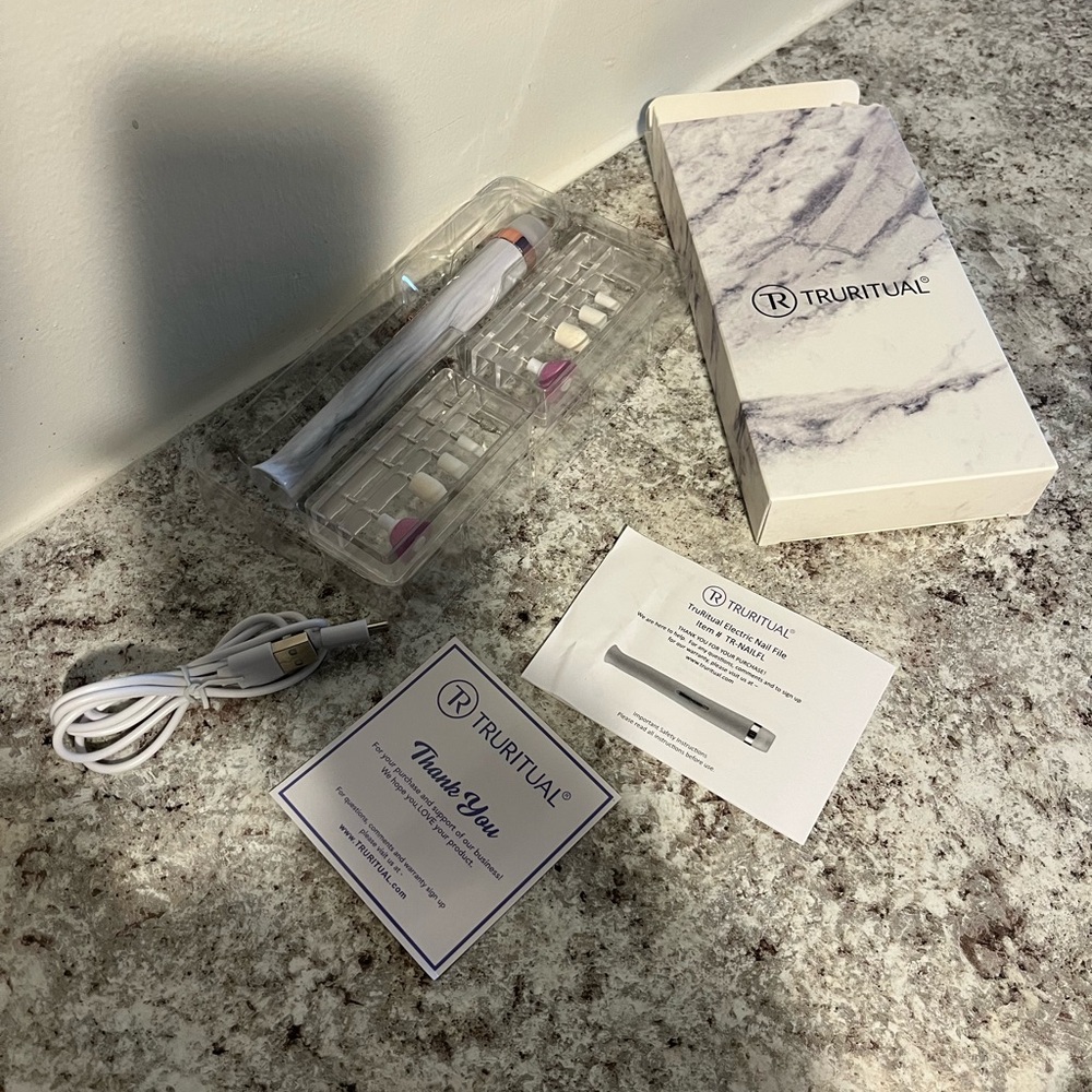 TruRitual White and Pink Electric Nail File